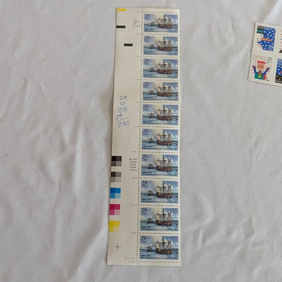 USPS Stamps 29-cent Variety Pack Christmas and Columbus 1993 - Picture 4 of 9